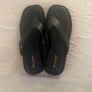 Shop Talulah platform black sandals
